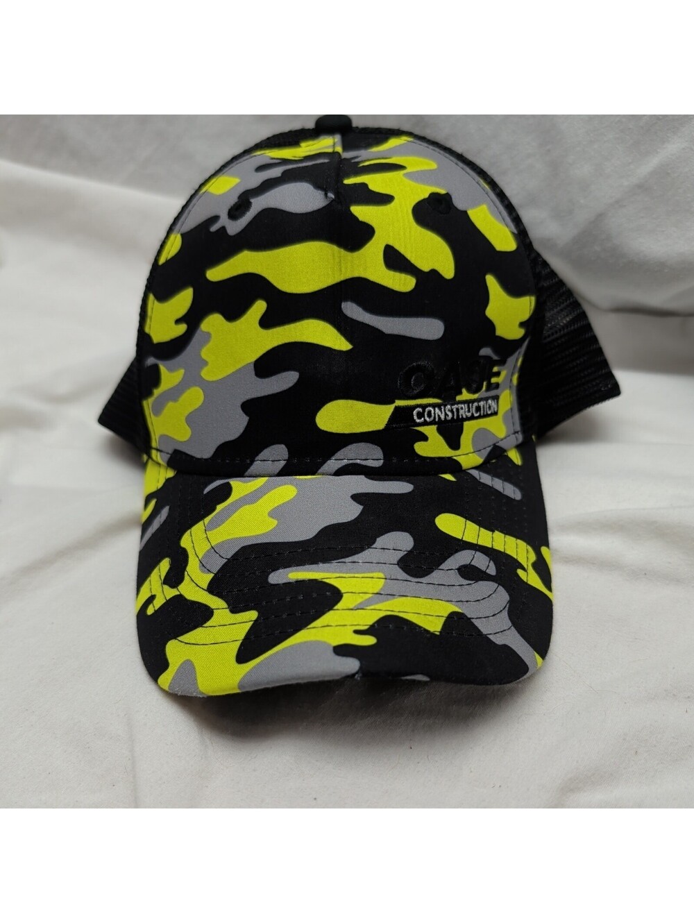 Case Construction Camo Trucker Cap Hat Green Black Mens Adjustable Embroidered